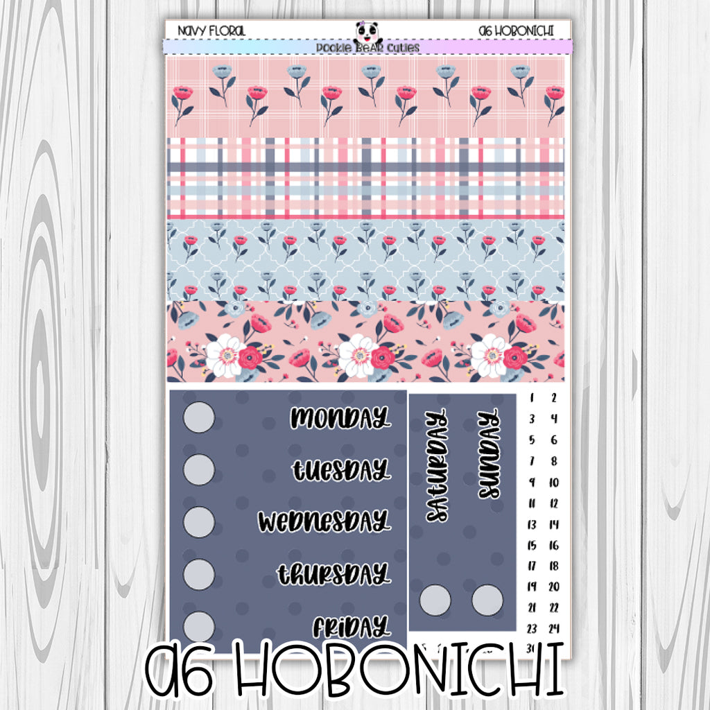 A6 Hobonichi | Navy Floral