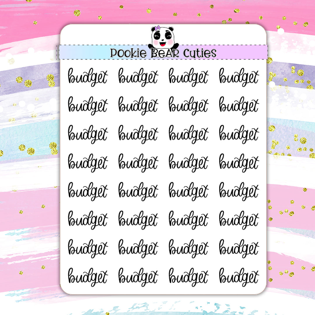 Budget | Handwritten | Typography Stickers