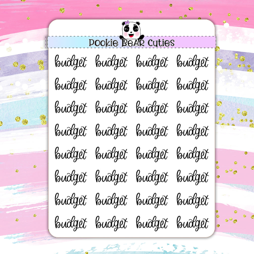 Budget | Handwritten | Typography Stickers