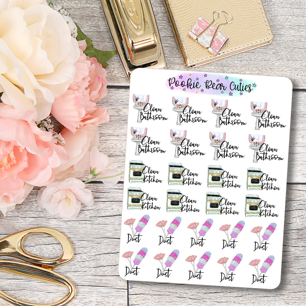 Cleaning Typography Stickers