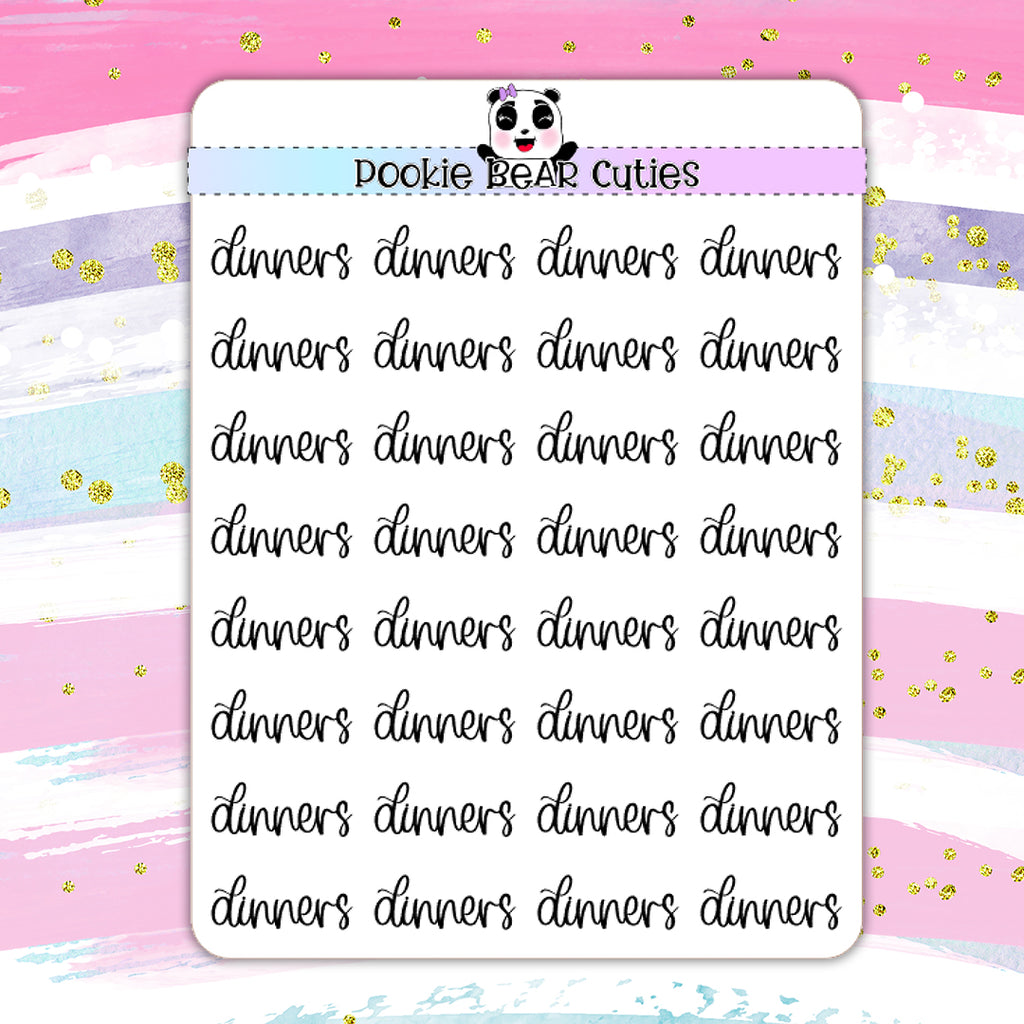 Dinners | Handwritten | Typography Stickers