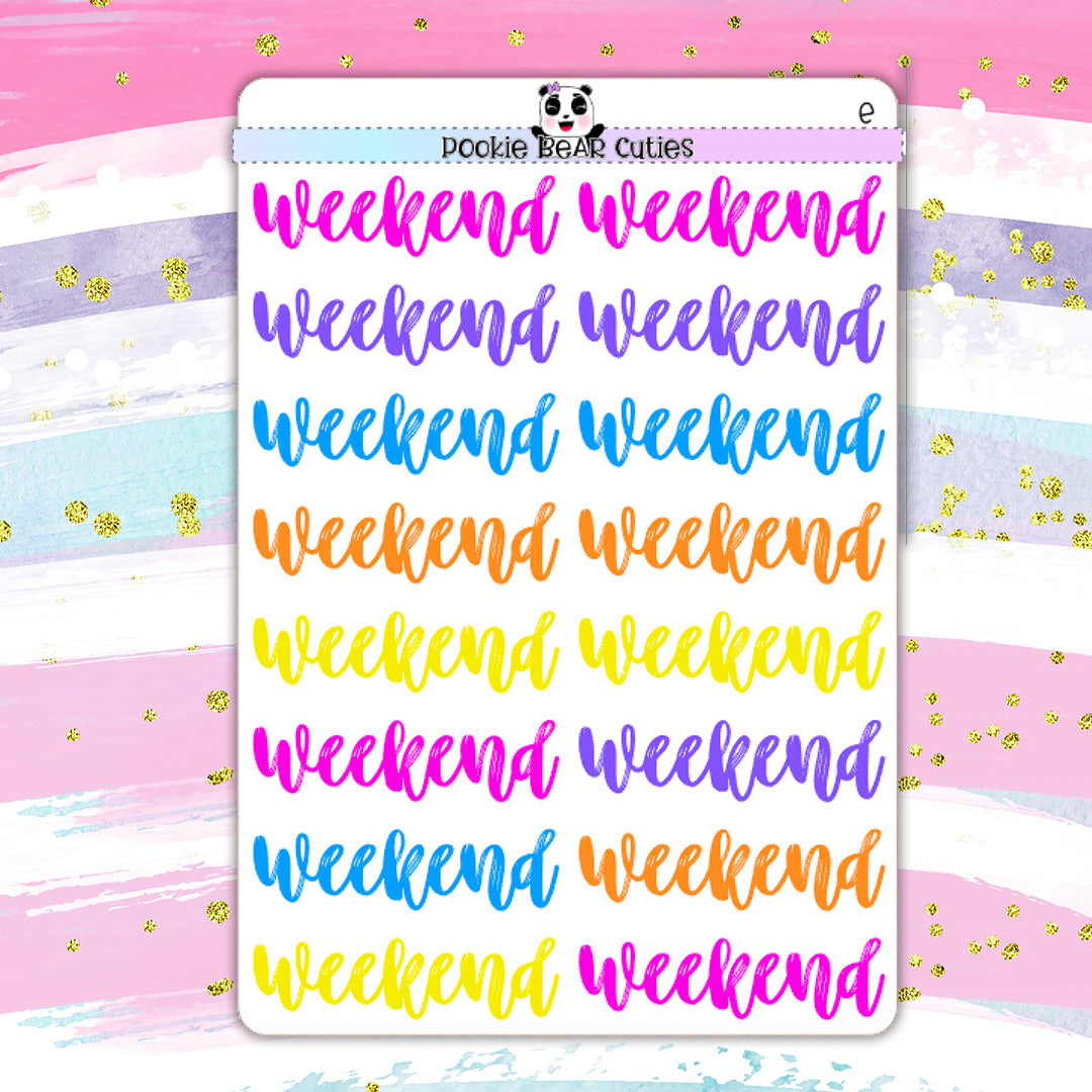 Weekend | Vo.1