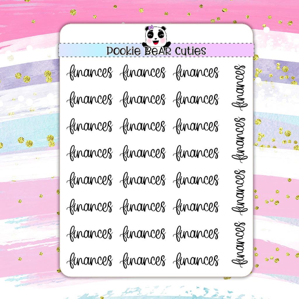 Finances | Handwritten | Typography Stickers