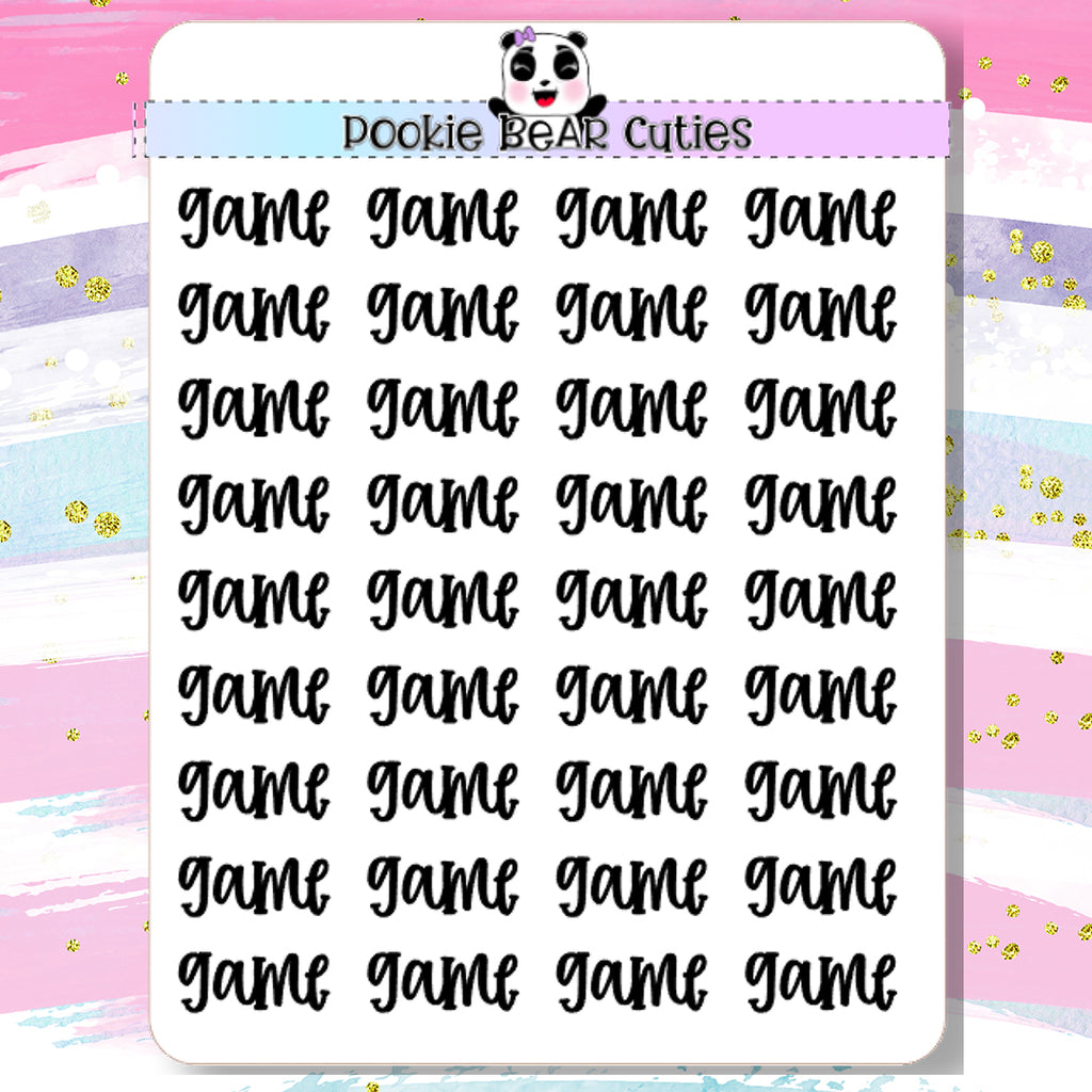 Game Typography Planner Stickers