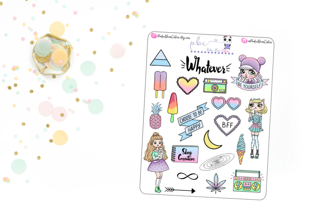 Be Yourself Kawaii Girl Stickers