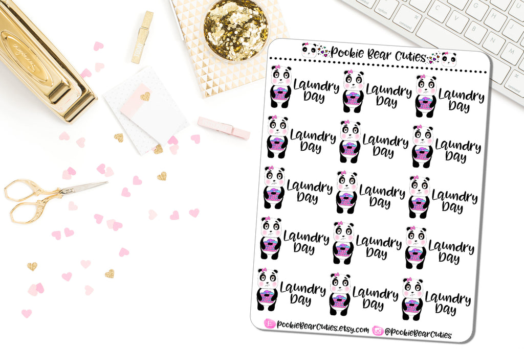 Pookie Bear Laundry Day Stickers