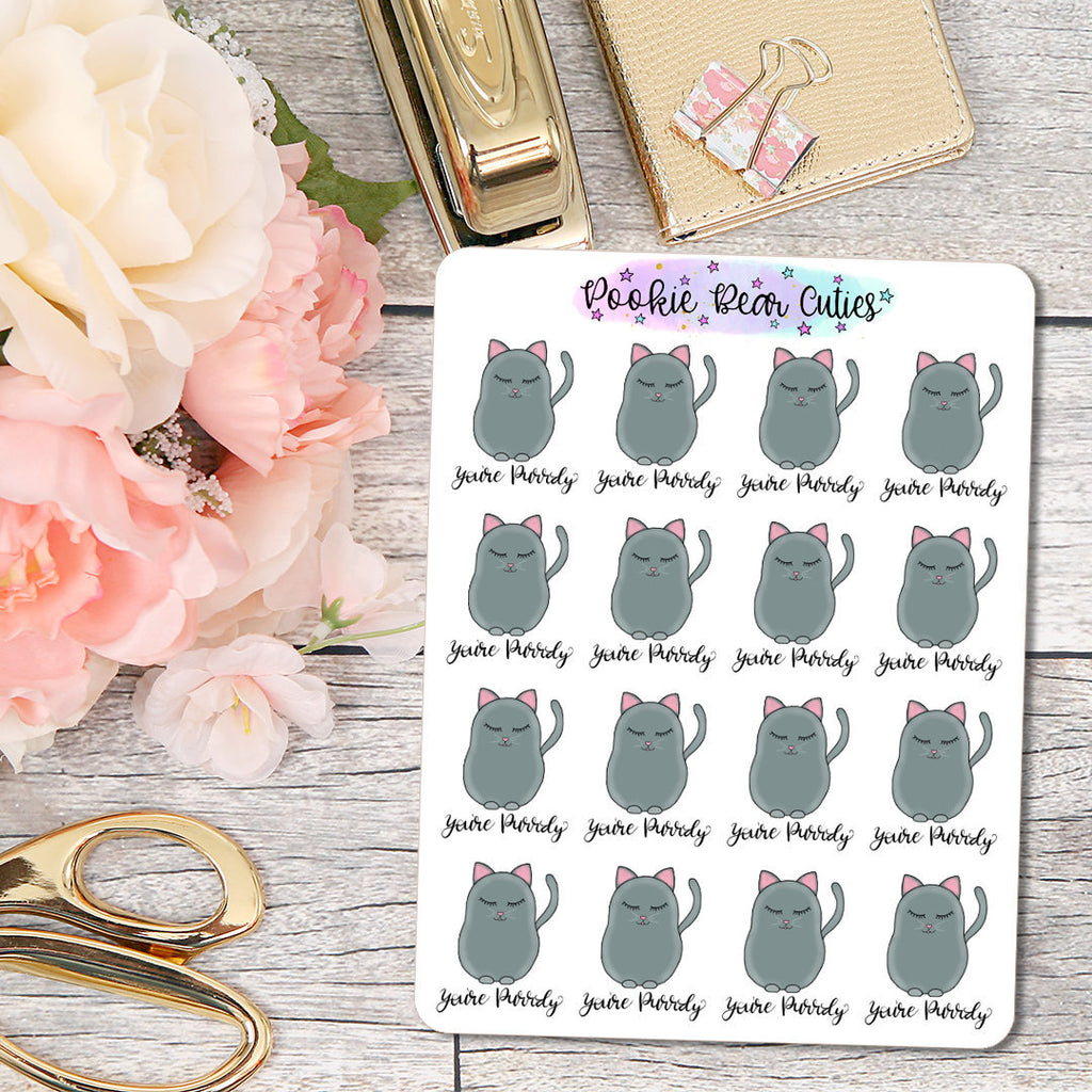 You're Purrdy Stickers
