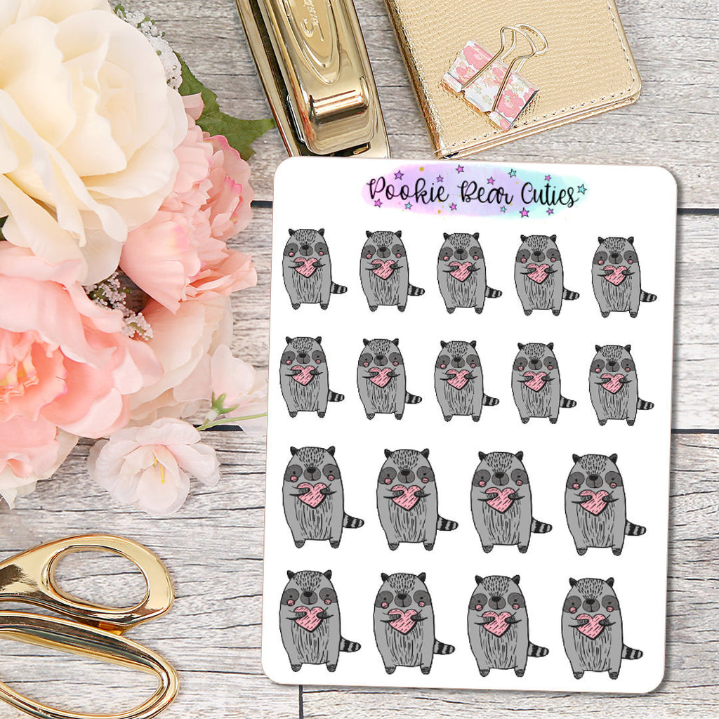 Raccoon Love Stickers