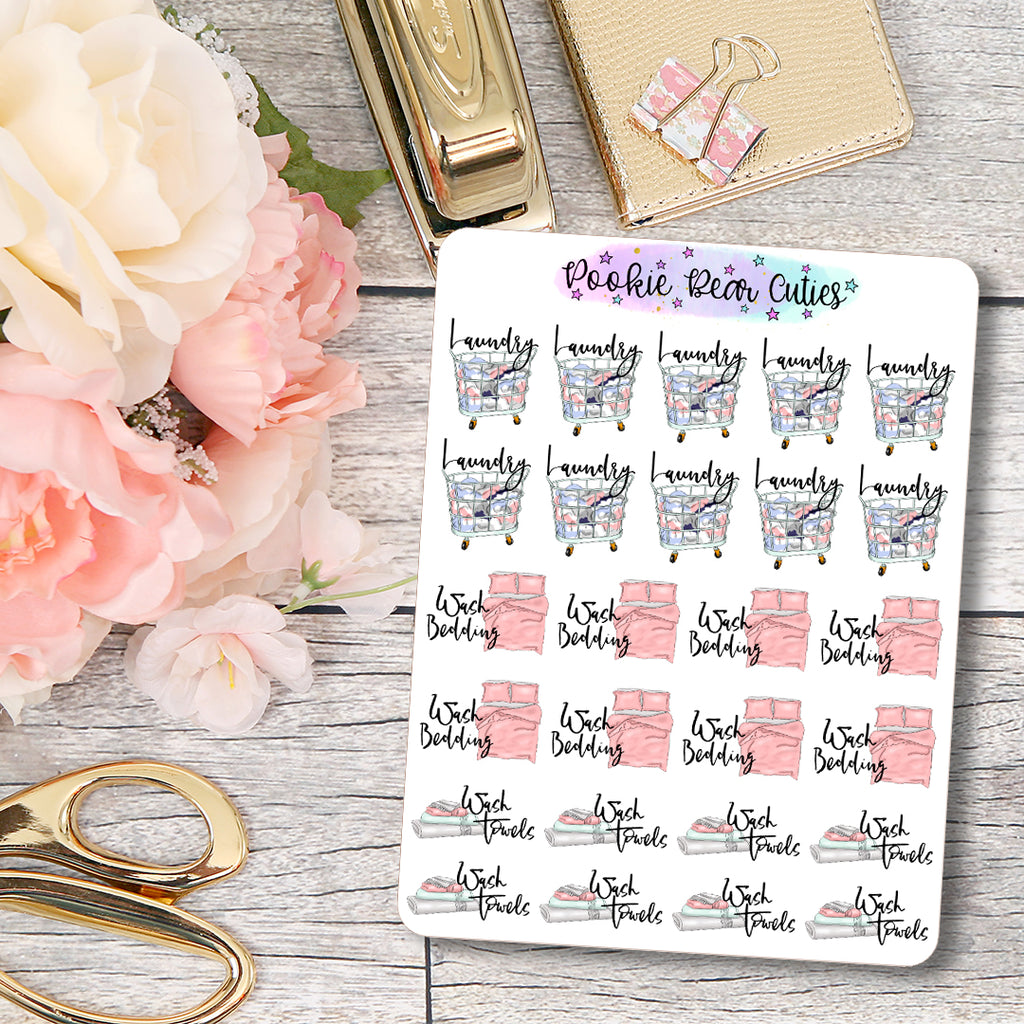 Laundry Typography Stickers