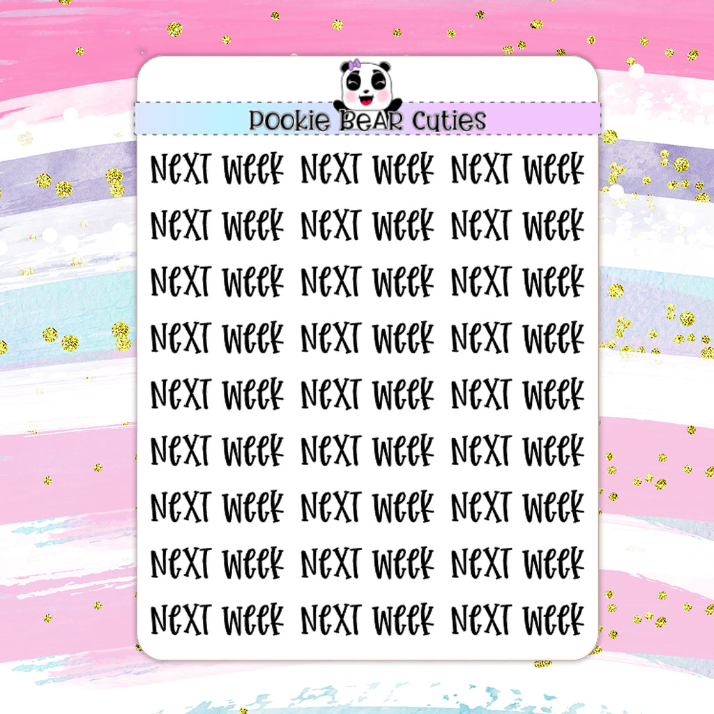 Next Week | Typography Planner Stickers