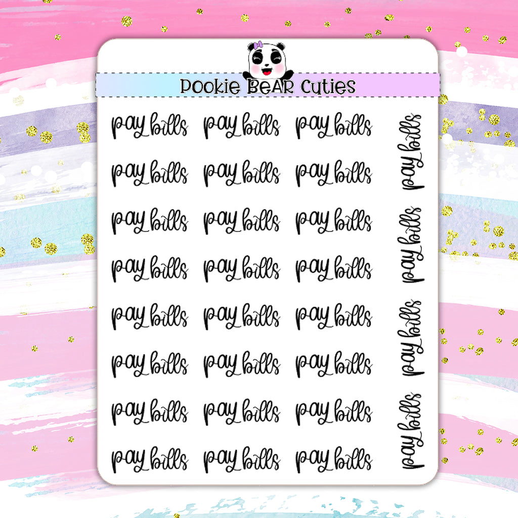 Pay Bills | Handwritten | Typography Stickers