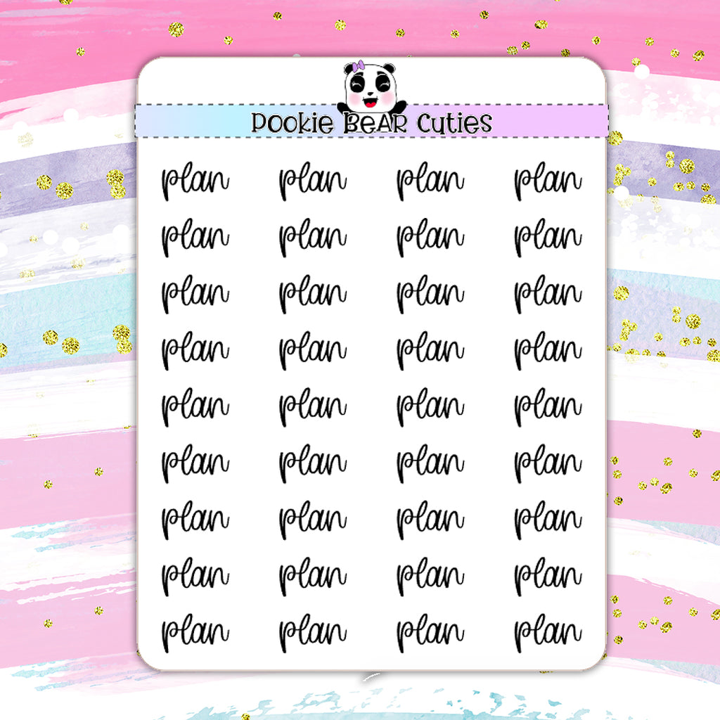 Plan | Handwritten | Typography Stickers