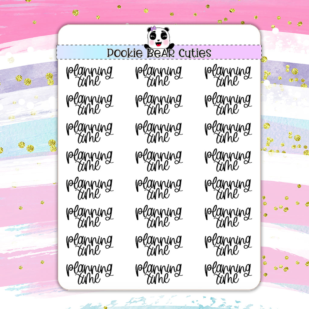 Planning Time | Handwritten | Typography Stickers