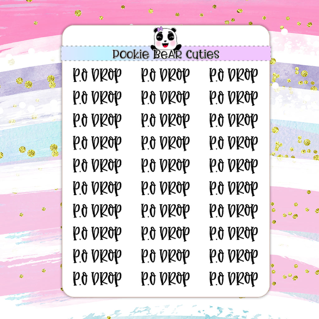 P.O Drop | Typography Planner Stickers