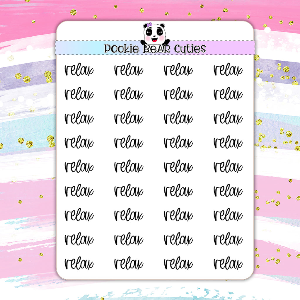 Relax | Handwritten | Typography Stickers