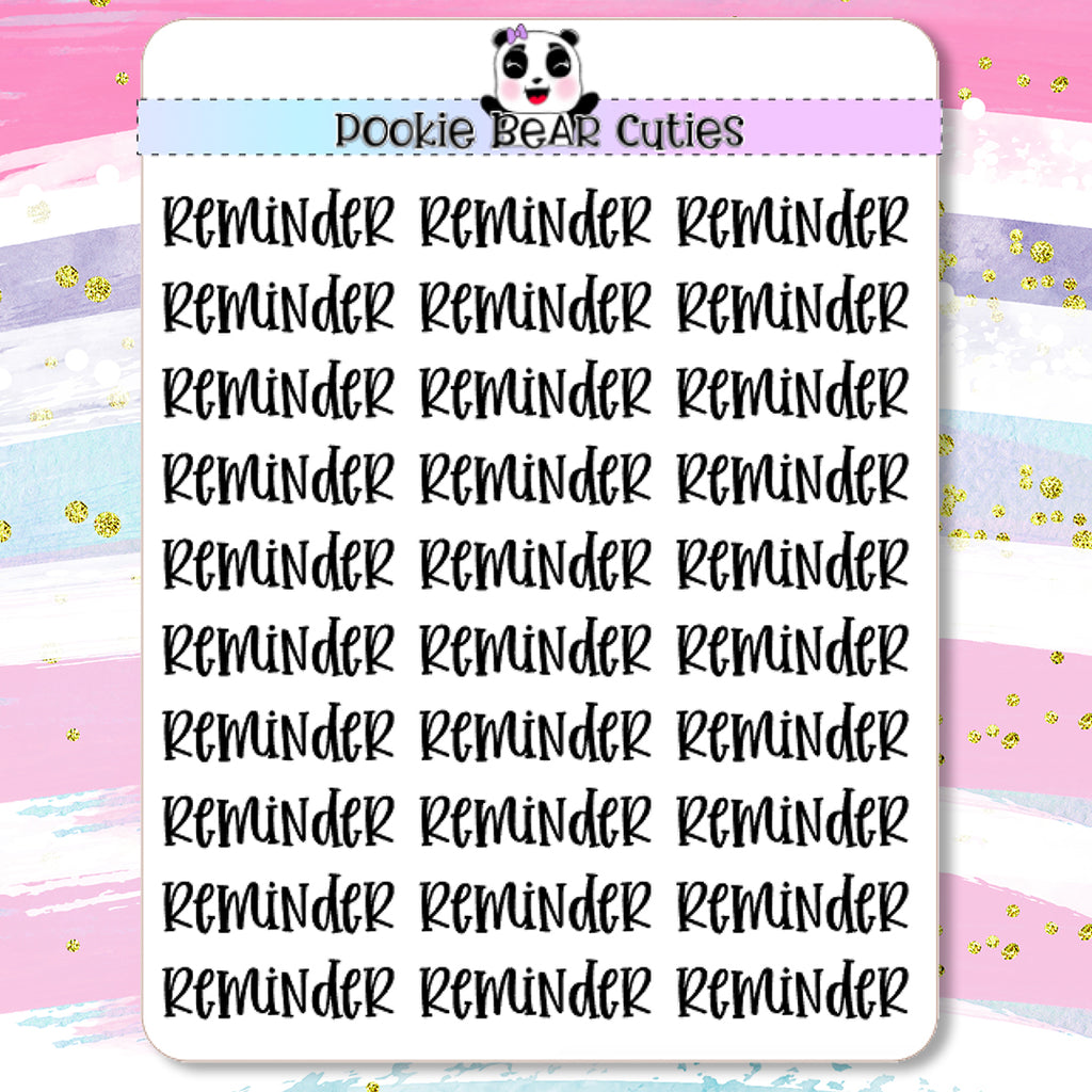 Reminder Typography Planner Stickers
