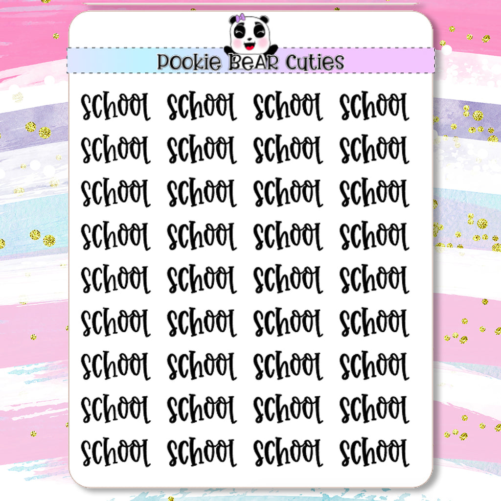 School Typography Planner Stickers