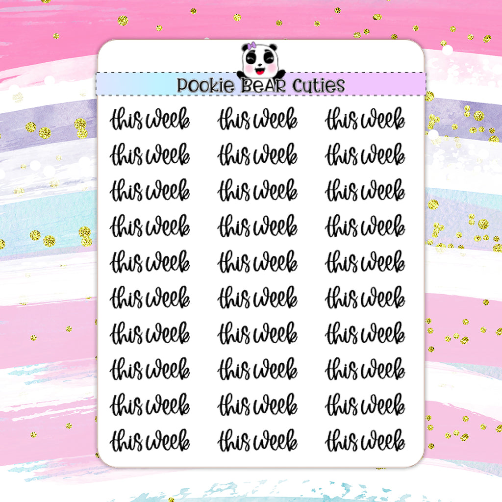 This Week | Handwritten | Typography Stickers