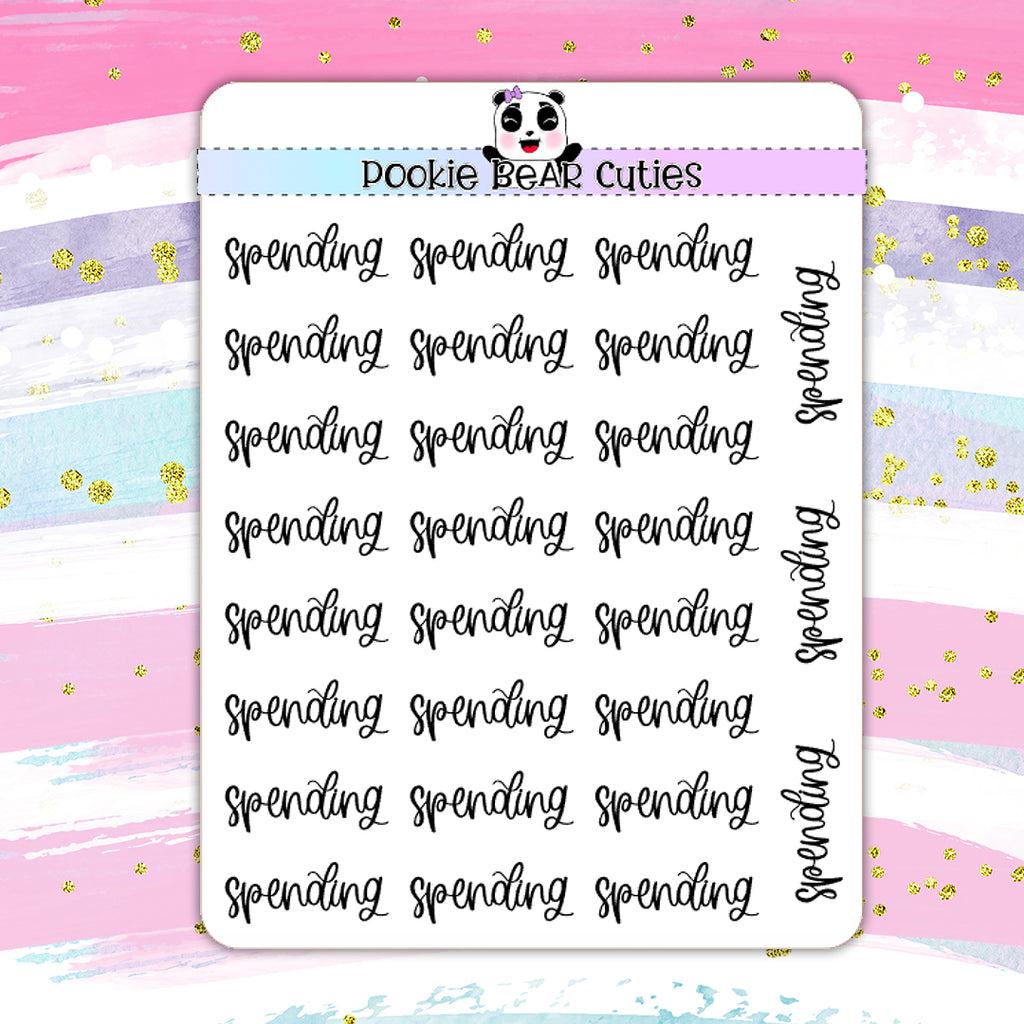 Spending | Handwritten | Typography Stickers
