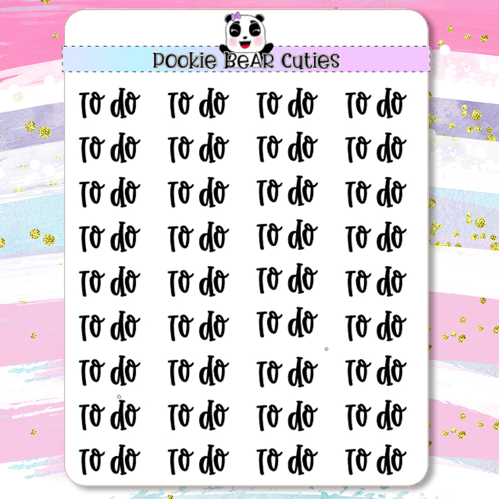 To Do Typography Planner Stickers