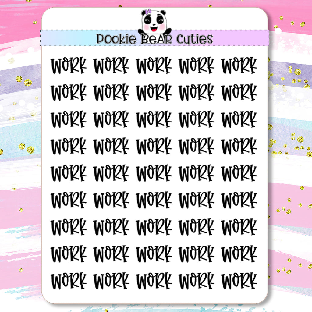 Work Typography Planner Stickers
