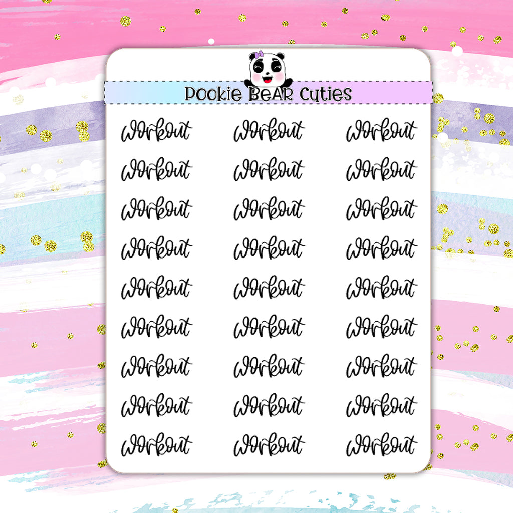 Workout | Handwritten | Typography Stickers