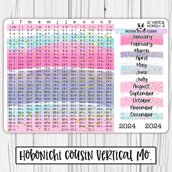 Hobonichi Cousin | 2024 Vertical Monthly View
