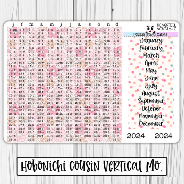 Hobonichi Cousin | 2024 Vertical Monthly View