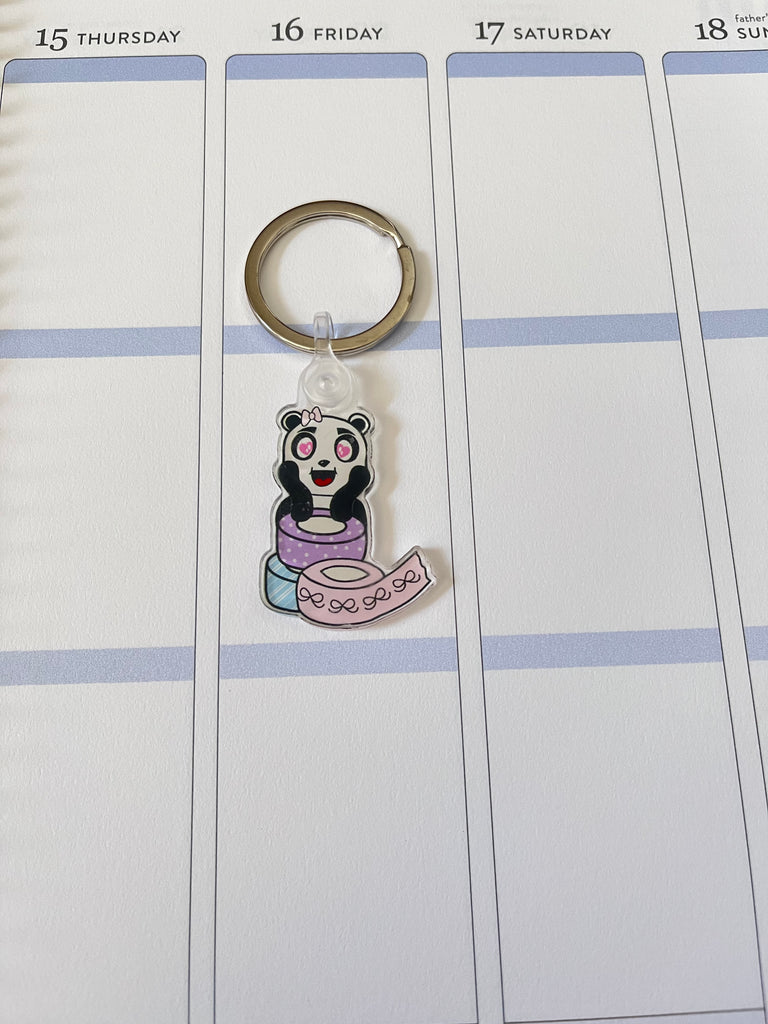 Pookie Bear Washi Love Acrylic Keychain