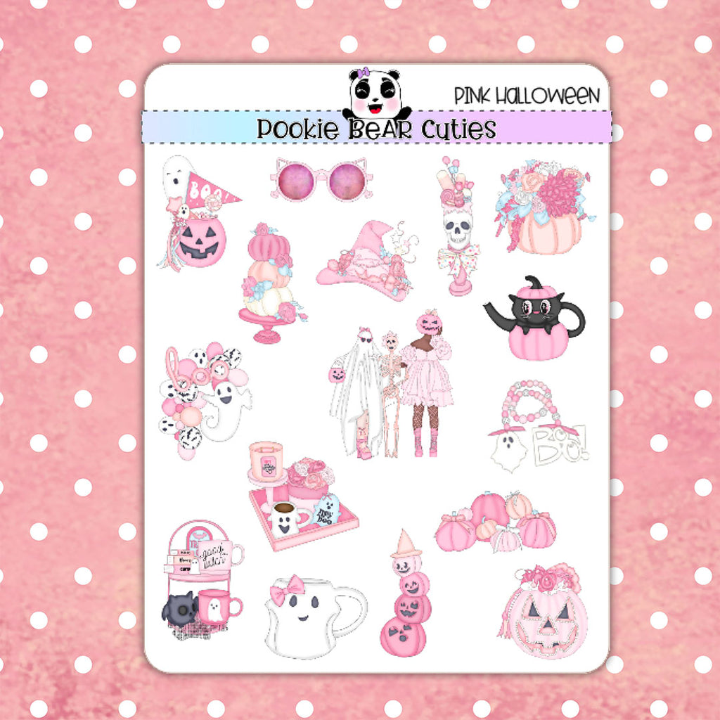 Pink Halloween Deco Stickers