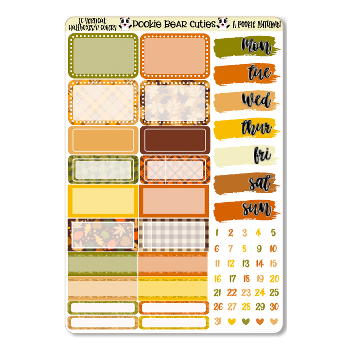 A Pookie Autumn Weekly Kit