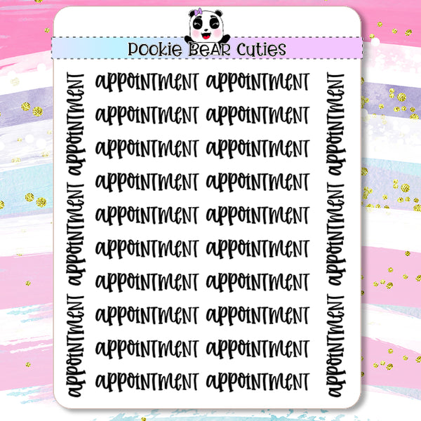 Appointment Typography Planner Stickers