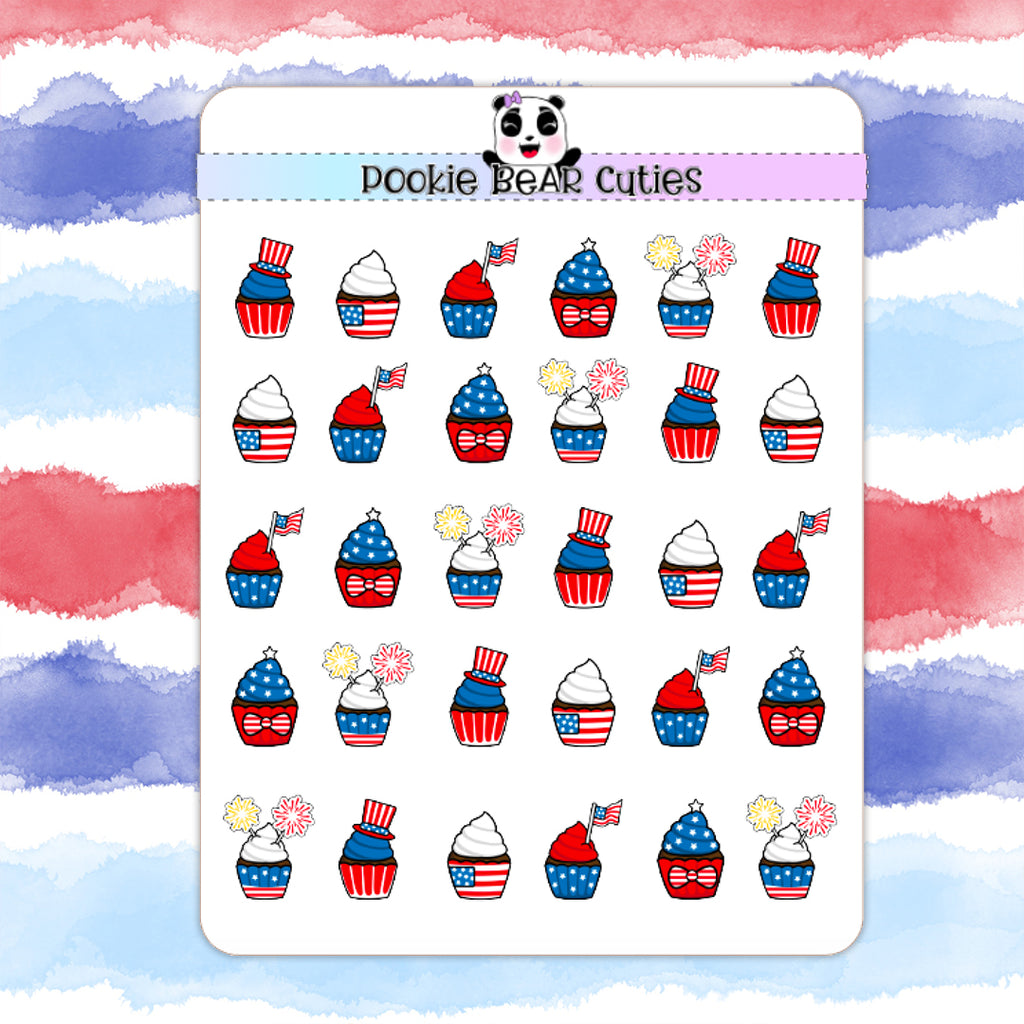 4th of July Cupcakes Doodles