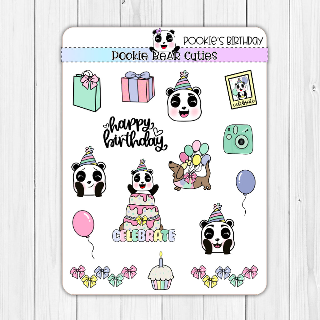 Pookie's Birthday Deco Stickers