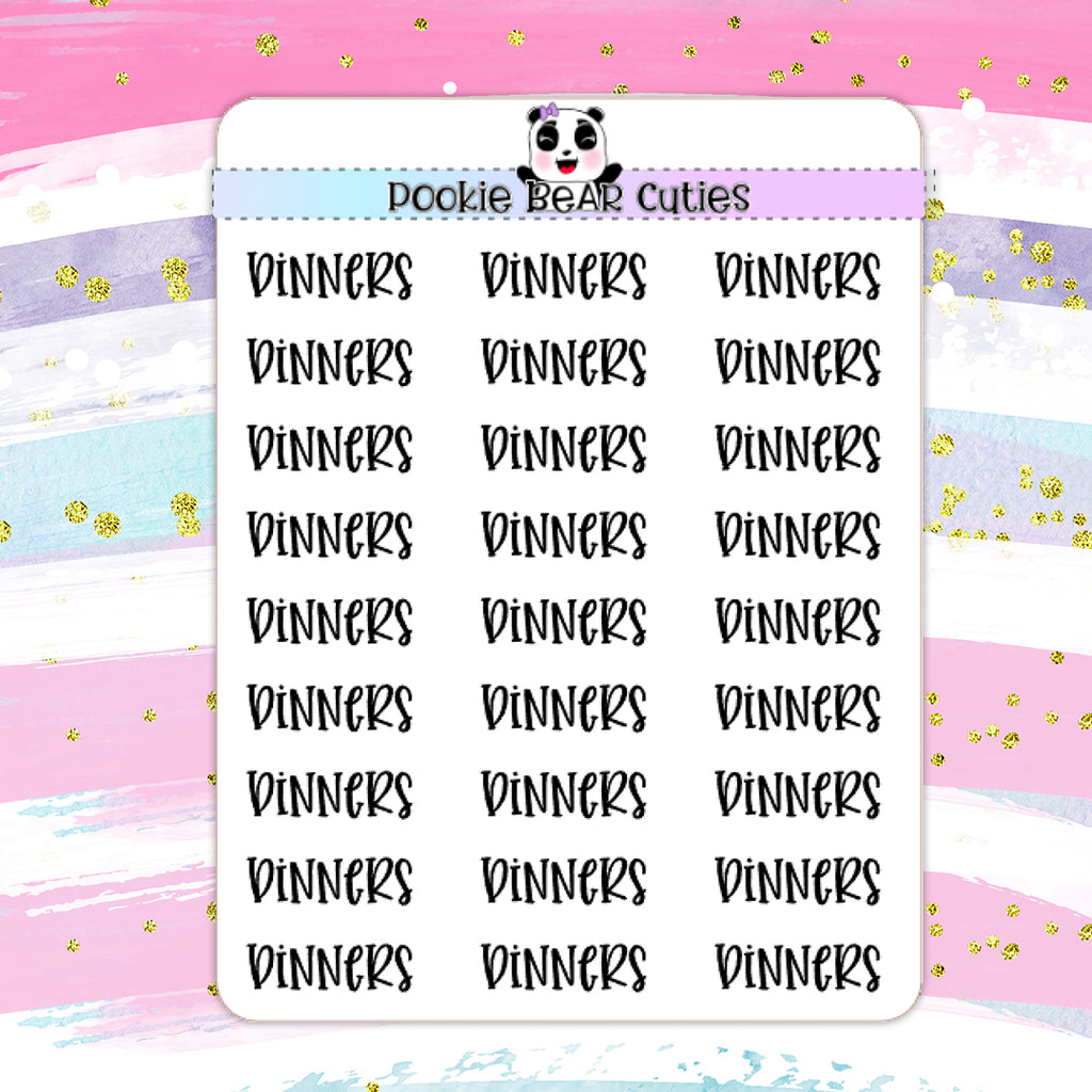 Dinners | Typography Planner Stickers
