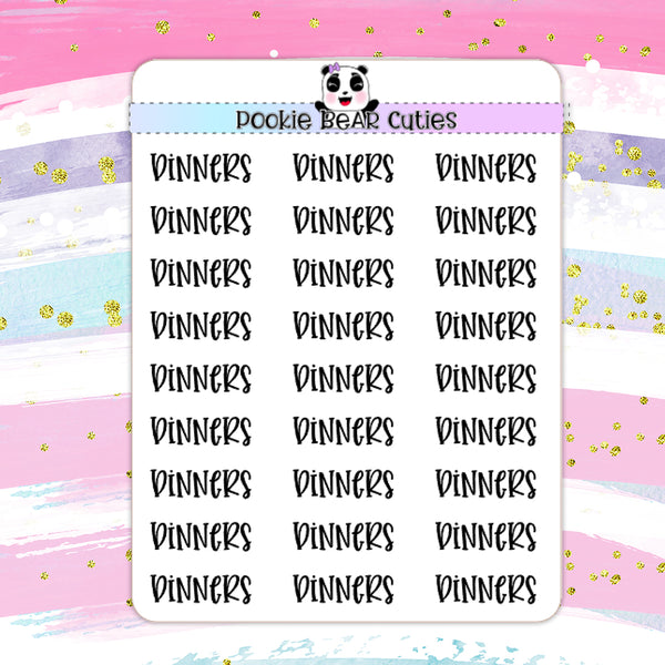 Dinners | Typography Planner Stickers