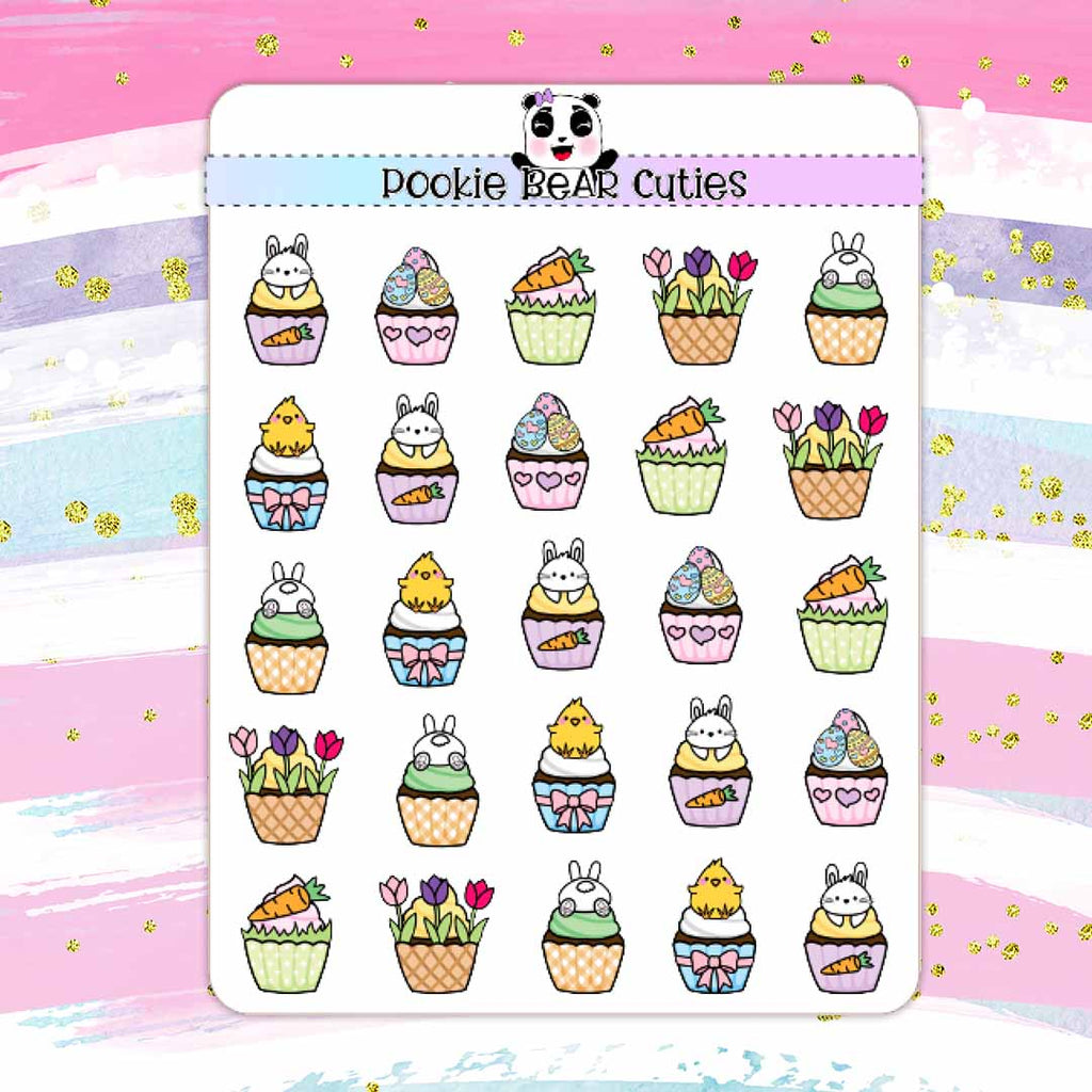 Easter Cupcake Stickers