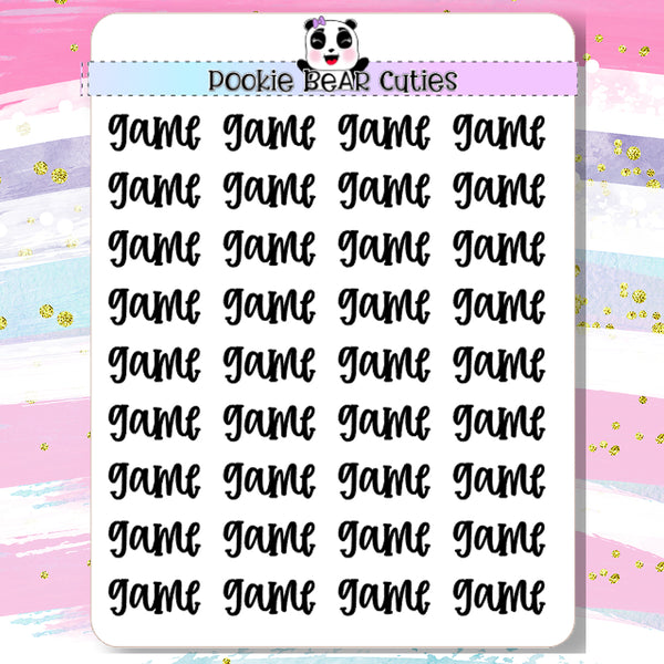 Game Typography Planner Stickers