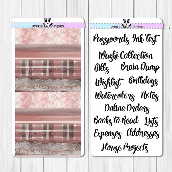 Hobo Weeks- "Notes" Pages Header Stickers- Rustic