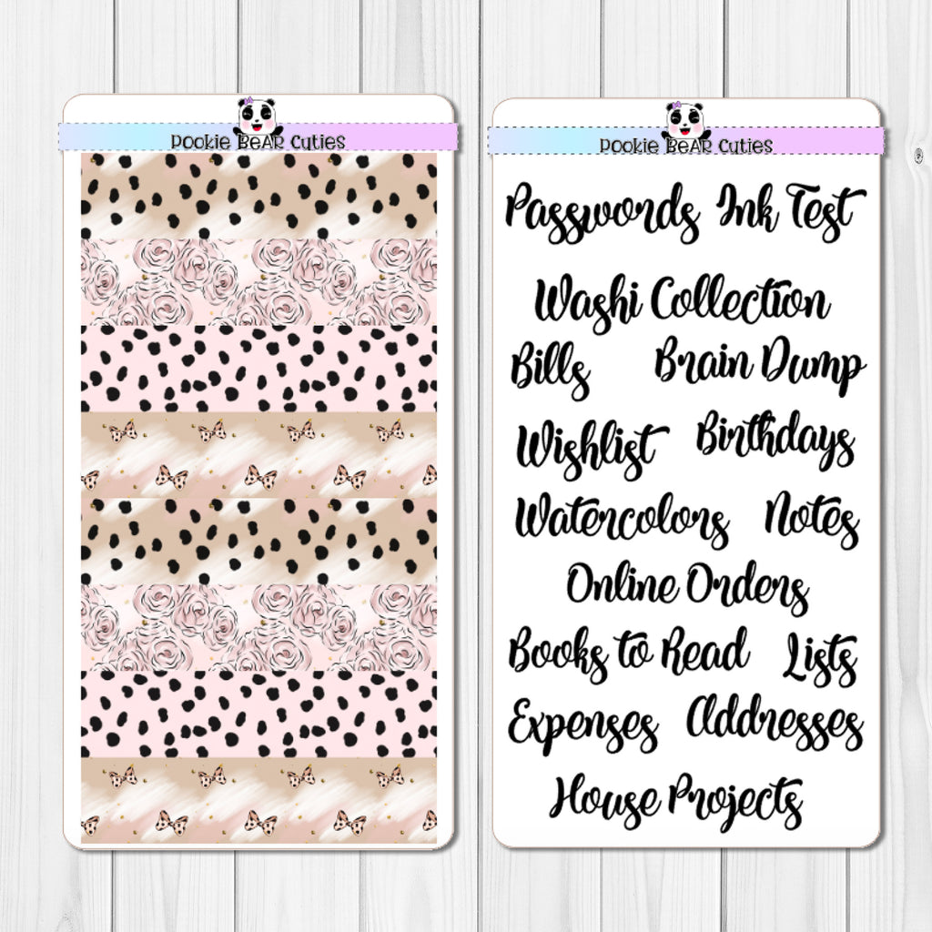 Hobo Weeks- "Notes" Pages Header Stickers- Cheetah