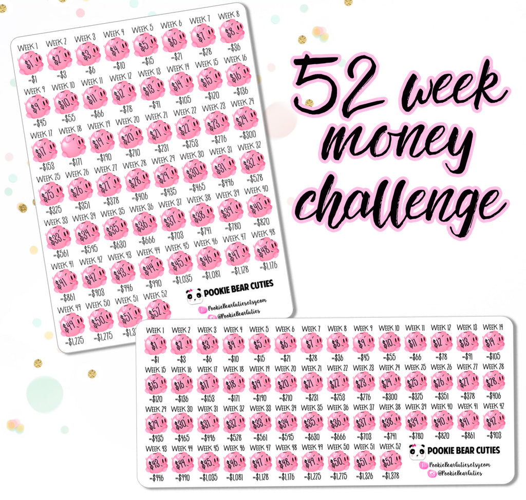 52 Week Money Challenge Stickers