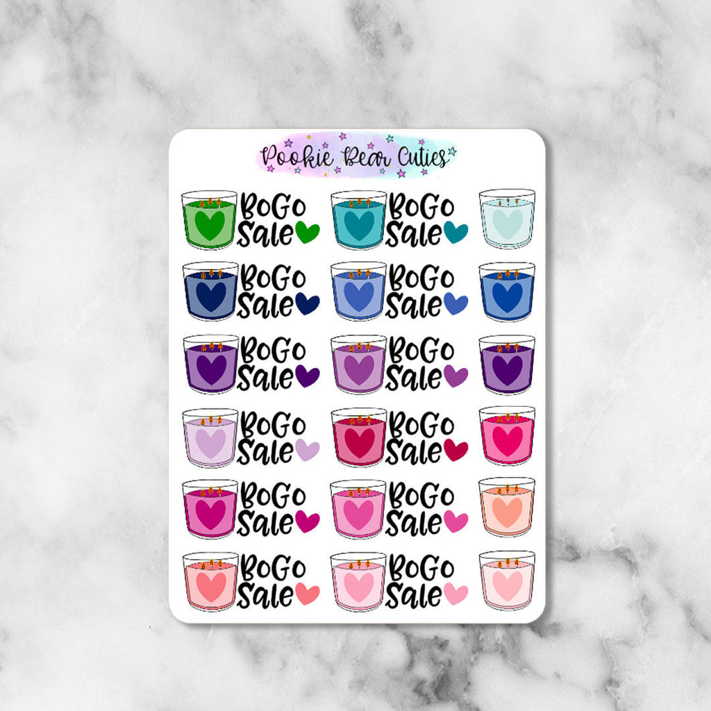 Candle BOGO Sale Stickers