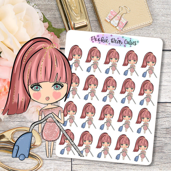 Machine Clean Sticker Cute Cute Dolls- Vacuum/Clean Stickers – Pookie Bear Cuties