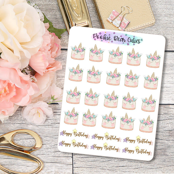 Birthday Unicorn Stickers