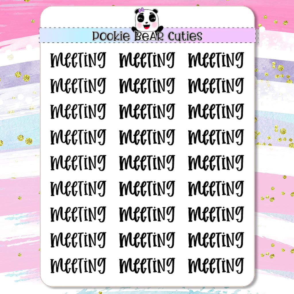 Meeting Typography Planner Stickers