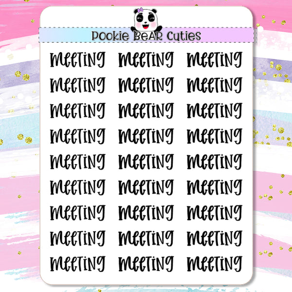 Meeting Typography Planner Stickers