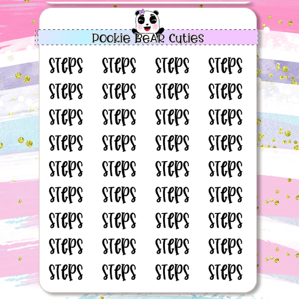 Steps Typography Planner Stickers