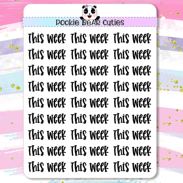 This Week Typography Planner Stickers