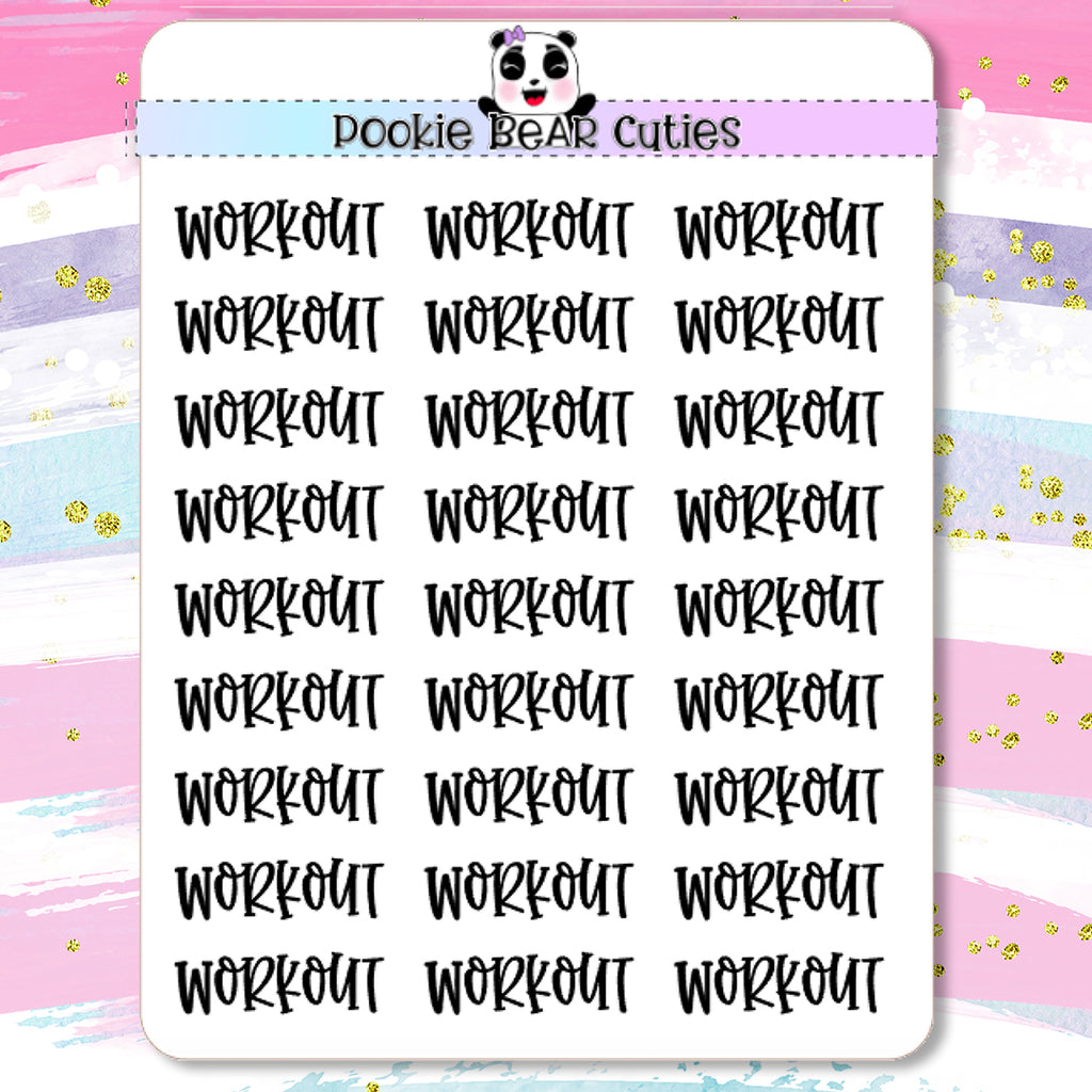 Workout Typography Planner Stickers